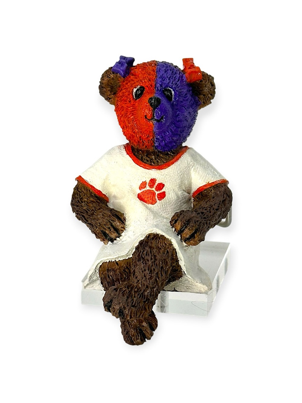 Vintage Clemson Tiger Paw Bleacher Bear 4" Shelf Sitter Resin Mascot Figurine